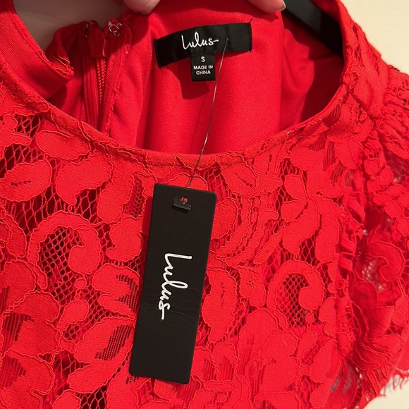 Red Lace Dress, size small - Picture 5 of 6
